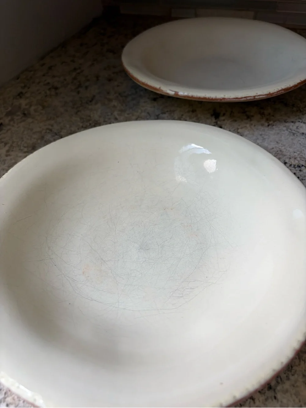 Vietri Crema Rim Soup coupe Bowl (approx 8-3/4”) shallow set of 4